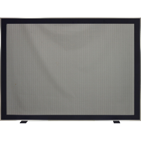 Biscayne Modern Fireplace Screen shown with perforated mesh screen