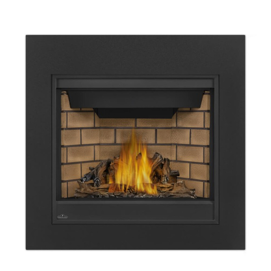Napoleon Ascent X 36" Direct Vent Gas Fireplace-GX36NTR-1 with 3-Inch Trim Kit and Sandstone Standard Decorative Panel