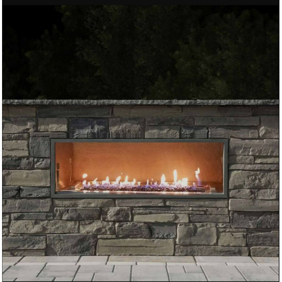 Firegear Outdoors LED Kalea Bay 48 Inches Linear Outdoor Fireplace | OFP-48LECO-NLED Outdoor In Use