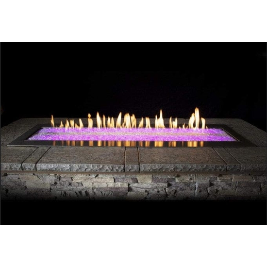 Carol Rose Coastal Collection Linear 48" Outdoor Fire Pit with multi color led