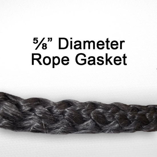 5/8" black graphite impregnated rope gasket for wood stoves.