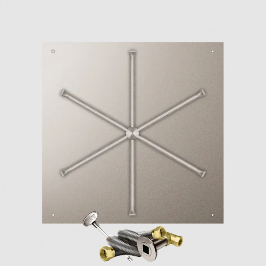 Firegear Square Flat Stainless Steel Burner Systems | FPB in MT 34 Inches
