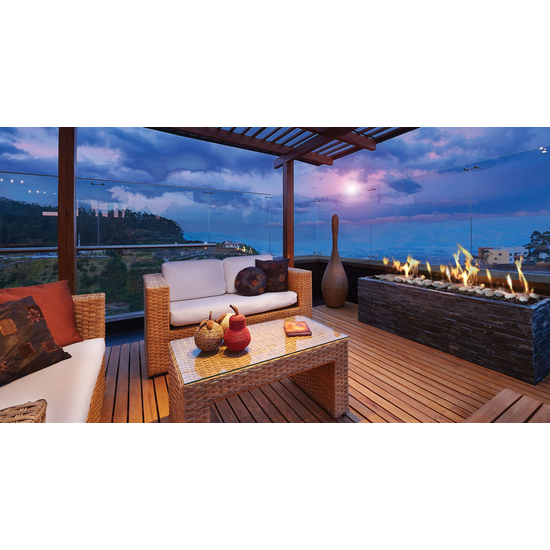 Barbara Jean Collection 36" Linear Outdoor Burner System OB36 in a Beautiful Lake View Lanai