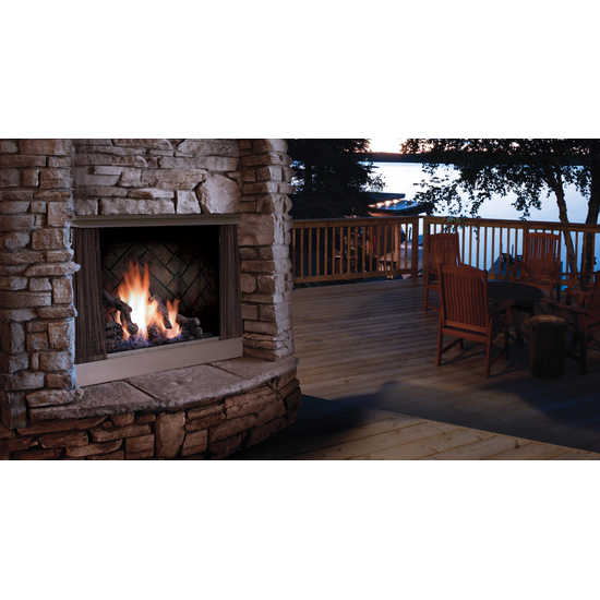 Barbara Jean Collection 42" Zero Clearance Outdoor Fireplace OFP42 in Herringbone Brick Liner