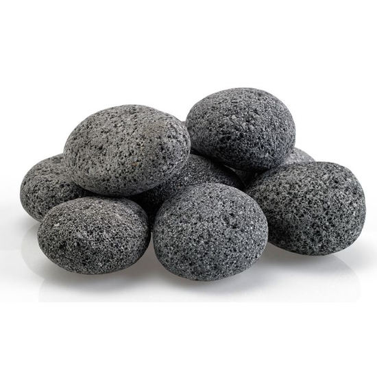 Tumbled Large Gray Lava Stones Side View