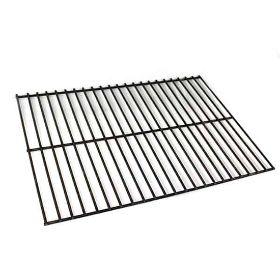 This 2-grid briquette grate (22-1/2 x 15-9/16) made of carbon steel is compatible with the Charmglow 9975.