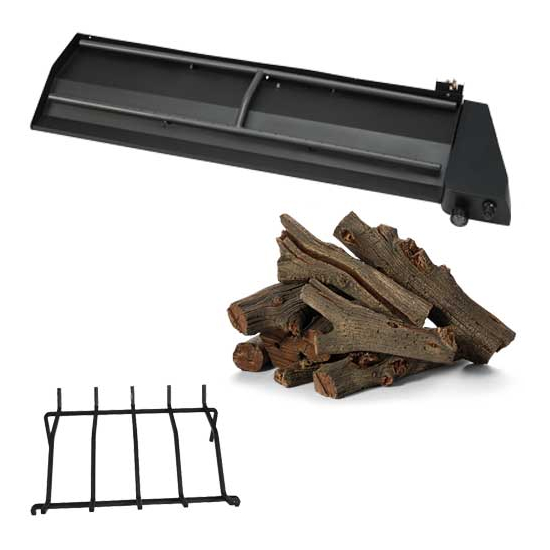 HPC Outdoor Fireplace Dual Step 36" Burner, Grate and Log Kit | DBOF Western Driftwood Kit