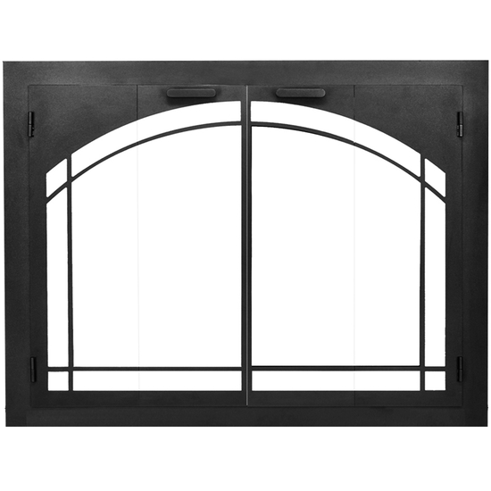 Carolina Arched Zero Clearance Fireplace Doors in Textured Black