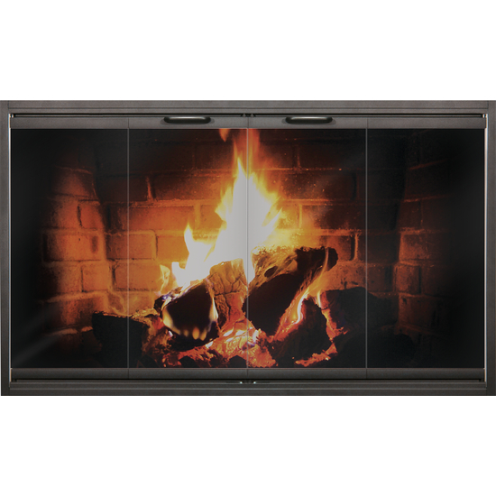 Thinline fireplace door in black by Thermo-Rite