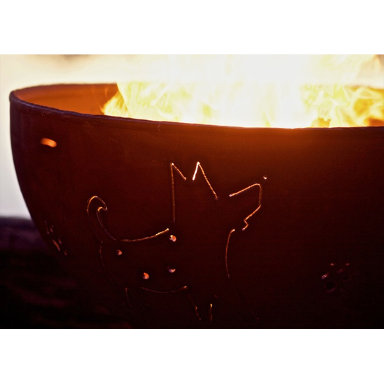 Fire Pit Art 36" Funky Dog Wood Burning Fire Pit