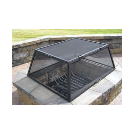 Rectangle Carbon Steel Hinged Fire Pit Screen