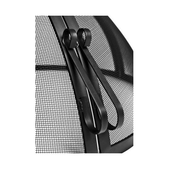 Decorative scrolled stainless steel handles on Carbon Steel Hinged Round Screen
