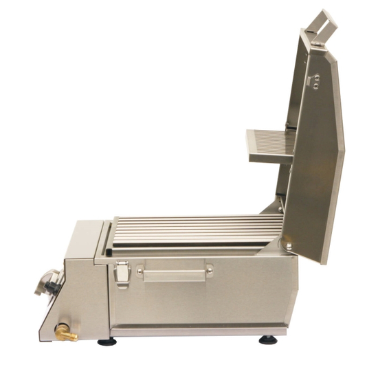 Solaire AllAbout Single Burner Gas Grill - side view.