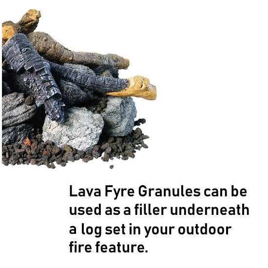 Use lava fyre granules underneath your Beachwood Stack fire pit log set!