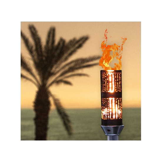 Bamboo tiki torch with vulcan ignition