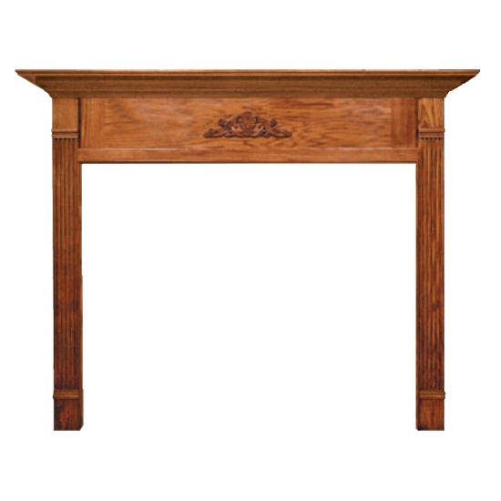 Arden Mantel shown in Oak with a Cordovan Finish.
