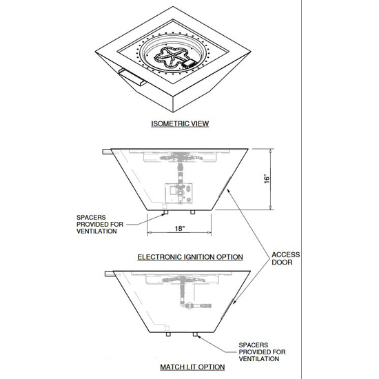 Fire Bowl Dimension Diagram