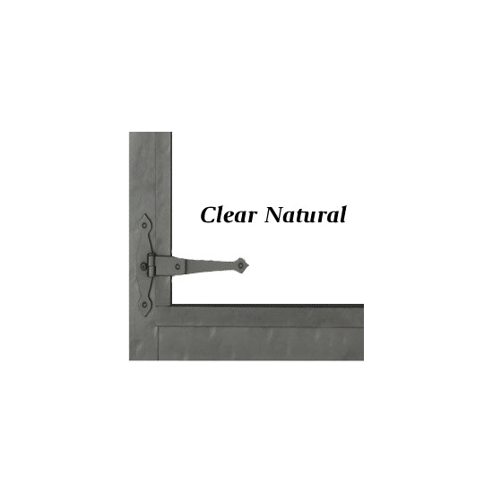 Clear Natural Finish & Strap Hinge Detail