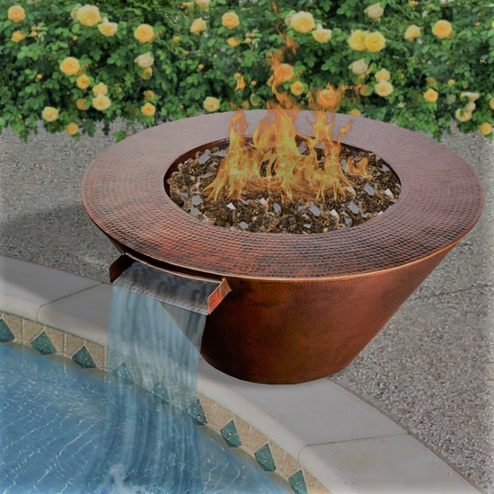 Mesa Fire and Water Bowl with Bronze Fire Glass