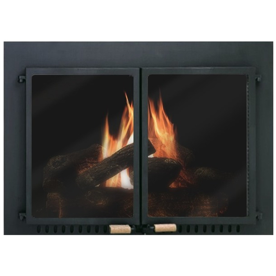 Supreme Air Seal Ceramic Glass Masonry Fireplace Door in Black