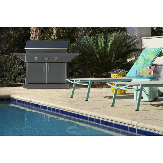 TEC Patio FR Infrared Grill On Stainless Steel Cabinet 44 Inch