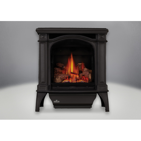 Bayfield Direct Vent Gas Stove shown in standard Metallic Black finish