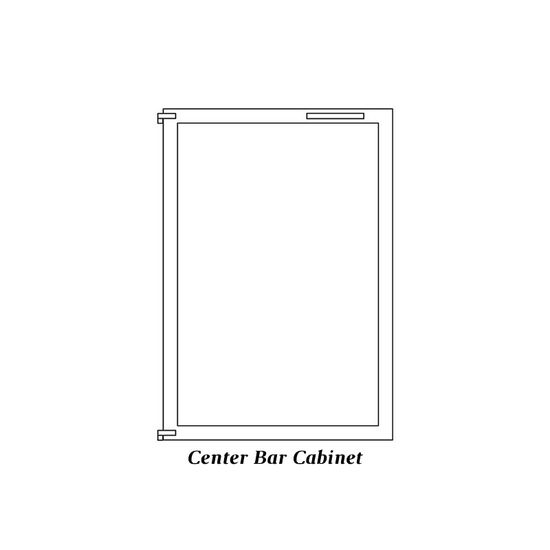 Cabinet center bar doors