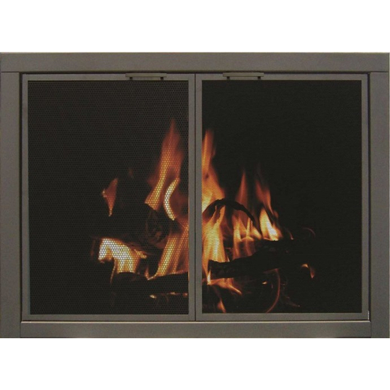 Mesh ZC Fireplace Door - Oil Rubbed Bronze - Square Handles