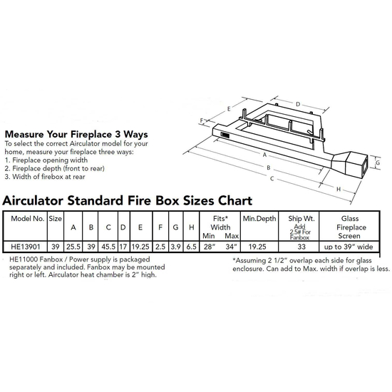 Sizing Chart For Airculator HW13901