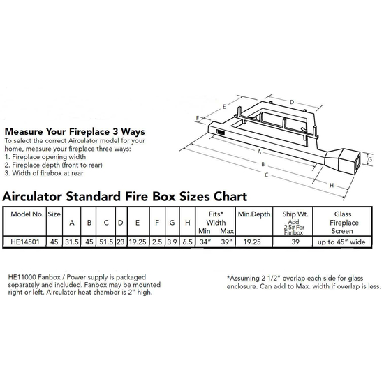Sizing Chart For Airculator HW14501