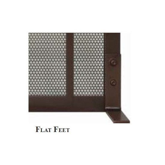Flat style support feet come standard with the Relic fireplace screen.