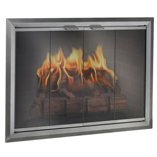 Apex Fireplace Door in Natural Iron without damper
