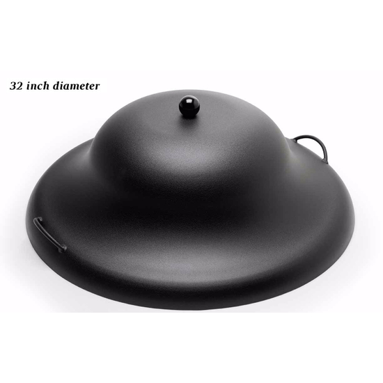 Black Aluminum Fire Pit Cover, Metal Dome Fire Pit Cover