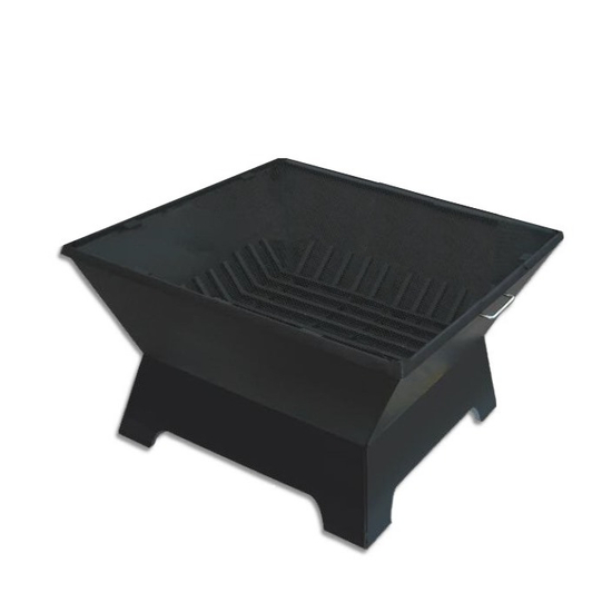 Square Steel Fire Pit with fire pit grate