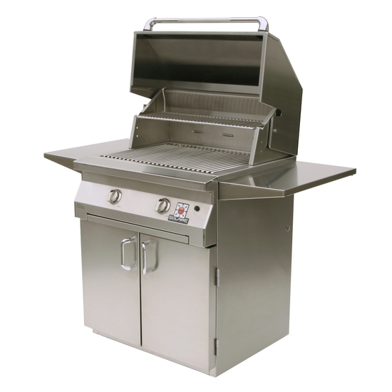 30 inch Solaire Cart Mount Grill shown open