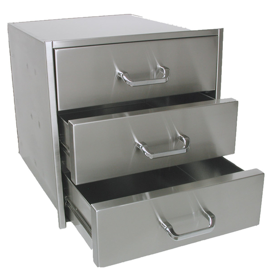 23 Inch Deep Solaire Wide 3 Drawer Set