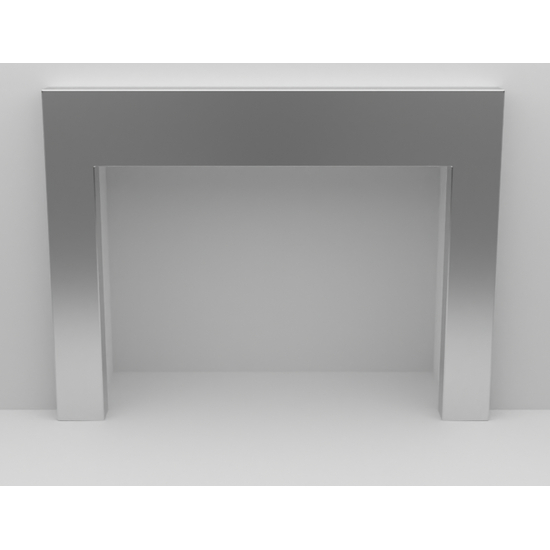 3 Sided Fireplace Surround In Brushed Stainless Steel Finish
