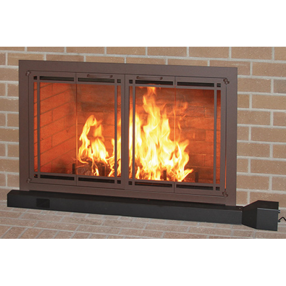 Airculator with fireplace doors