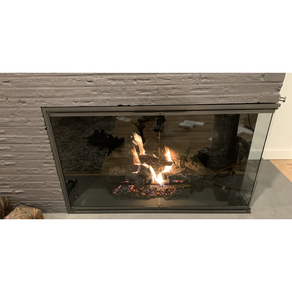 Stiletto Masonry Fireplace Glass Door Customer Picture