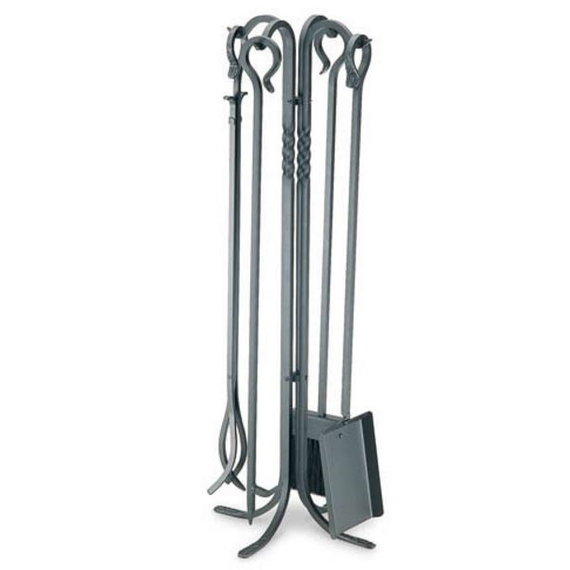 Matte Black Lodge Fireplace Tool Set