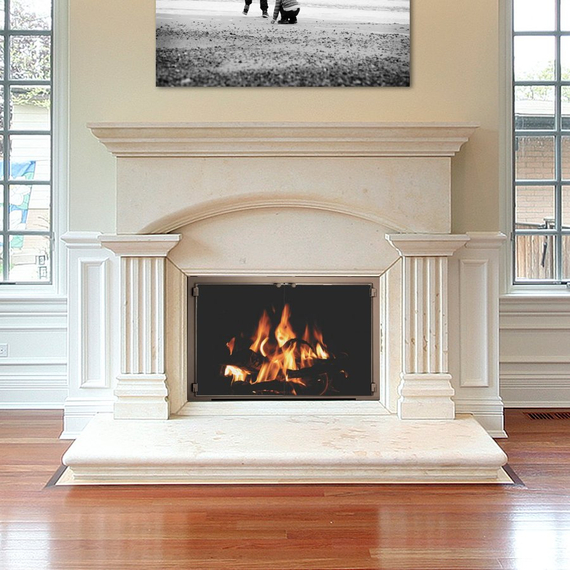 All Glass Legend Masonry Fireplace Door in Autumn Glow