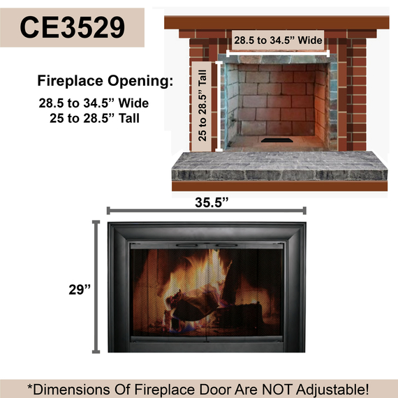 For 28 1/2" To 34 1/2" Wide x 25" To 28 1/2" Tall Openings = Finished Frame Size 35-1/2" x 29" - (CE3529
