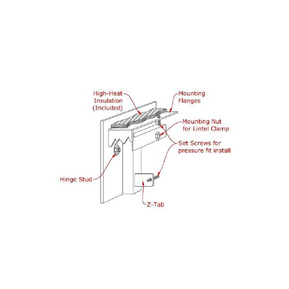 Cascade Fireplace Door mounting diagram