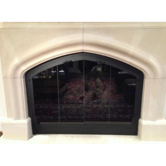 Cathedral Arched Fireplace Door in Matte Black