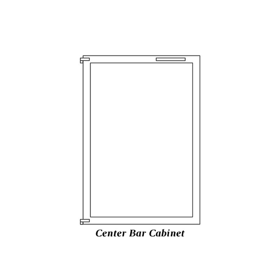 Cabinet center bar doors