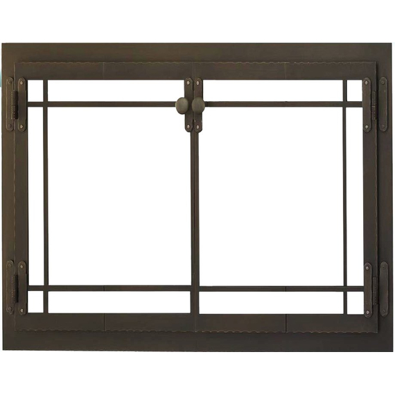 Craftsman Masonry Fireplace Door in Classic Bronze