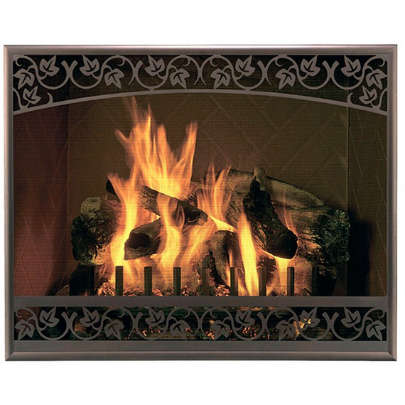 Direct Vent Ivy Arched Screen in Espresso