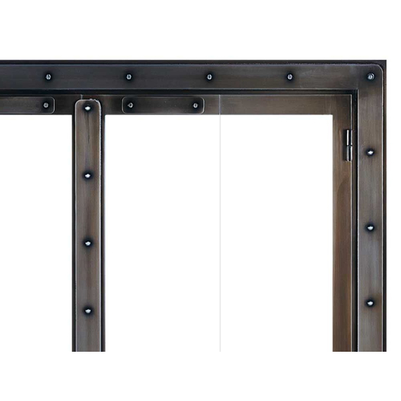Black Rock Fireplace Door Top Right Corner Detail in Classic Bronze