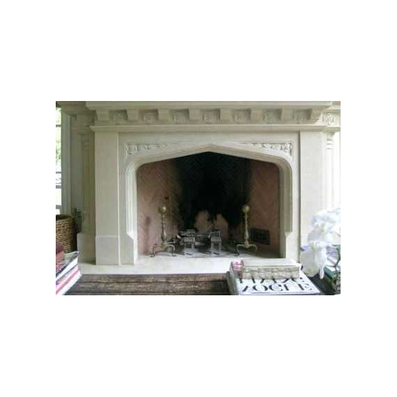 Gothic Arch Masonry Fireplace Door in Matte Black