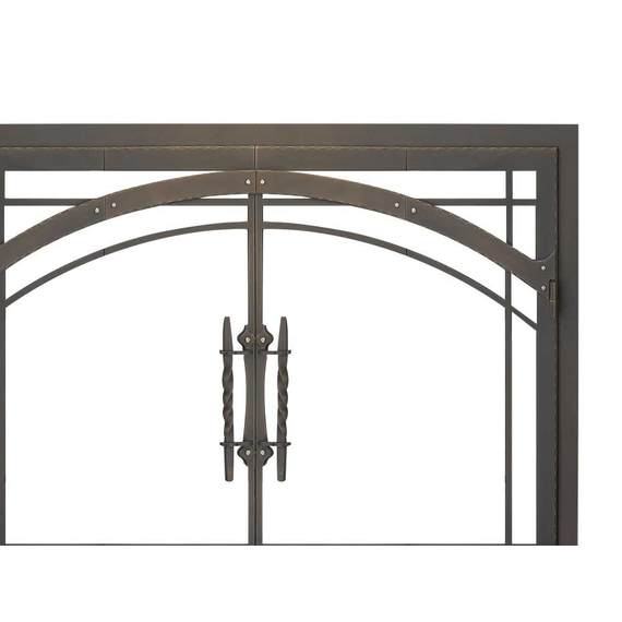 Madrid Fireplace Door in Classic Bronze Top Right Corner Detail